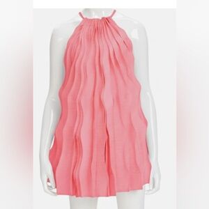 Cult Gaia Kids Girl's Pink Wavy Pleated Halter Sleeveless Marla Dress Size 10Y